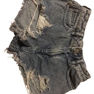 PacSun High Rise Festival Light Wash Denim Shorts Size 23